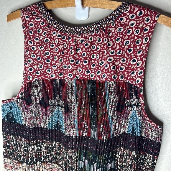 ANTHROPOLOGIE ONE SEPTEMBER Tamarosa Pleated Sleeveless Boho Blouse Size Medium - Picture 8 of 16